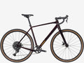Black bicycle with brown tires on a white background