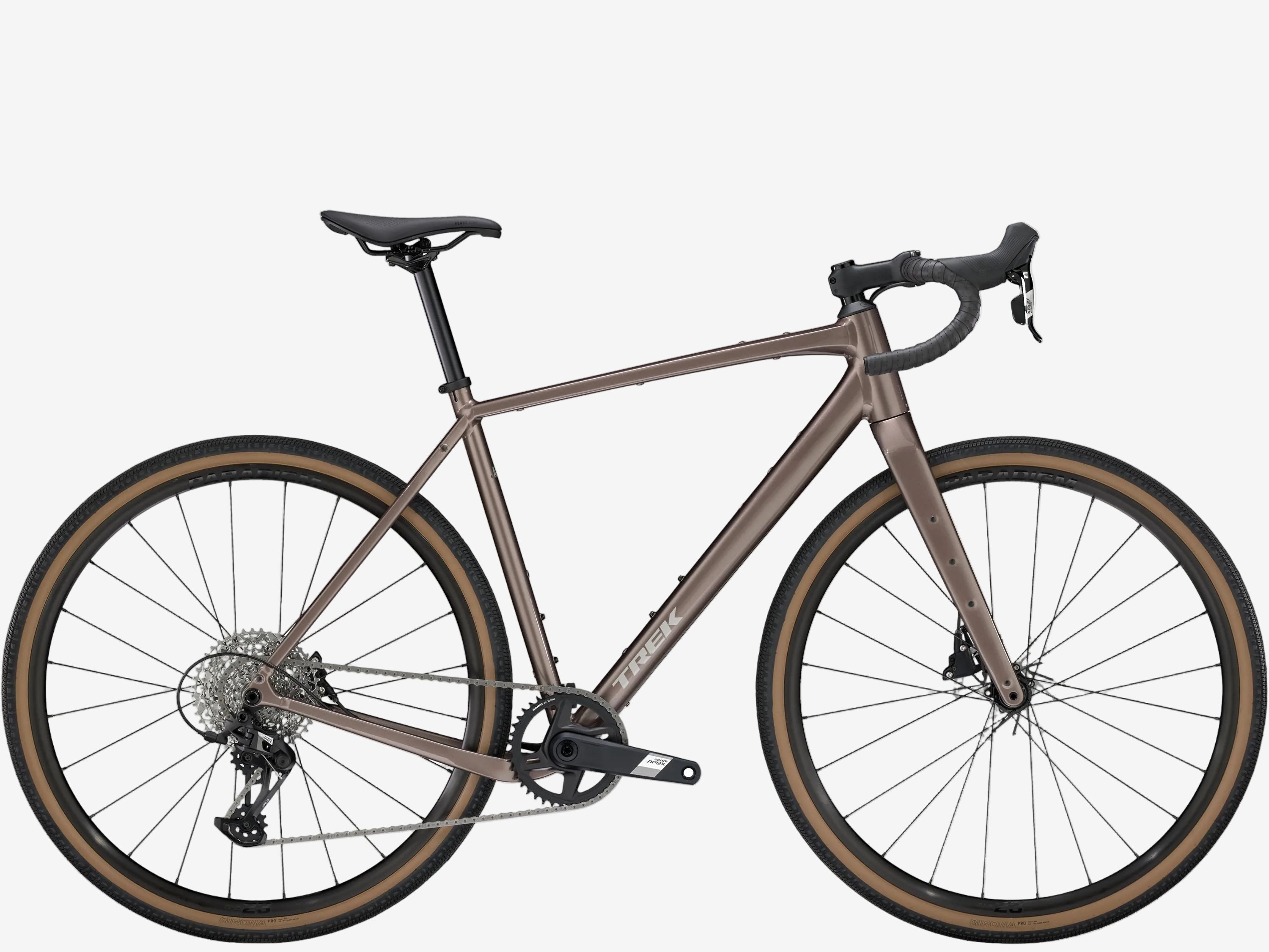 Brown bicycle on a white background