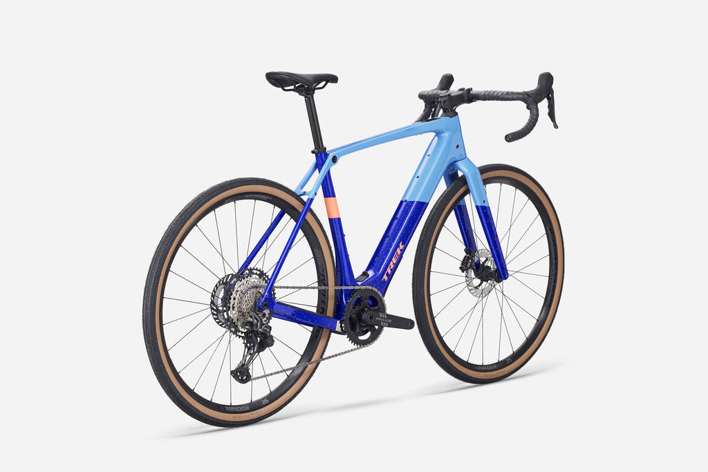 Blue bicycle on a white background