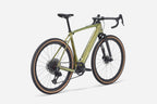 Green bicycle on a white background