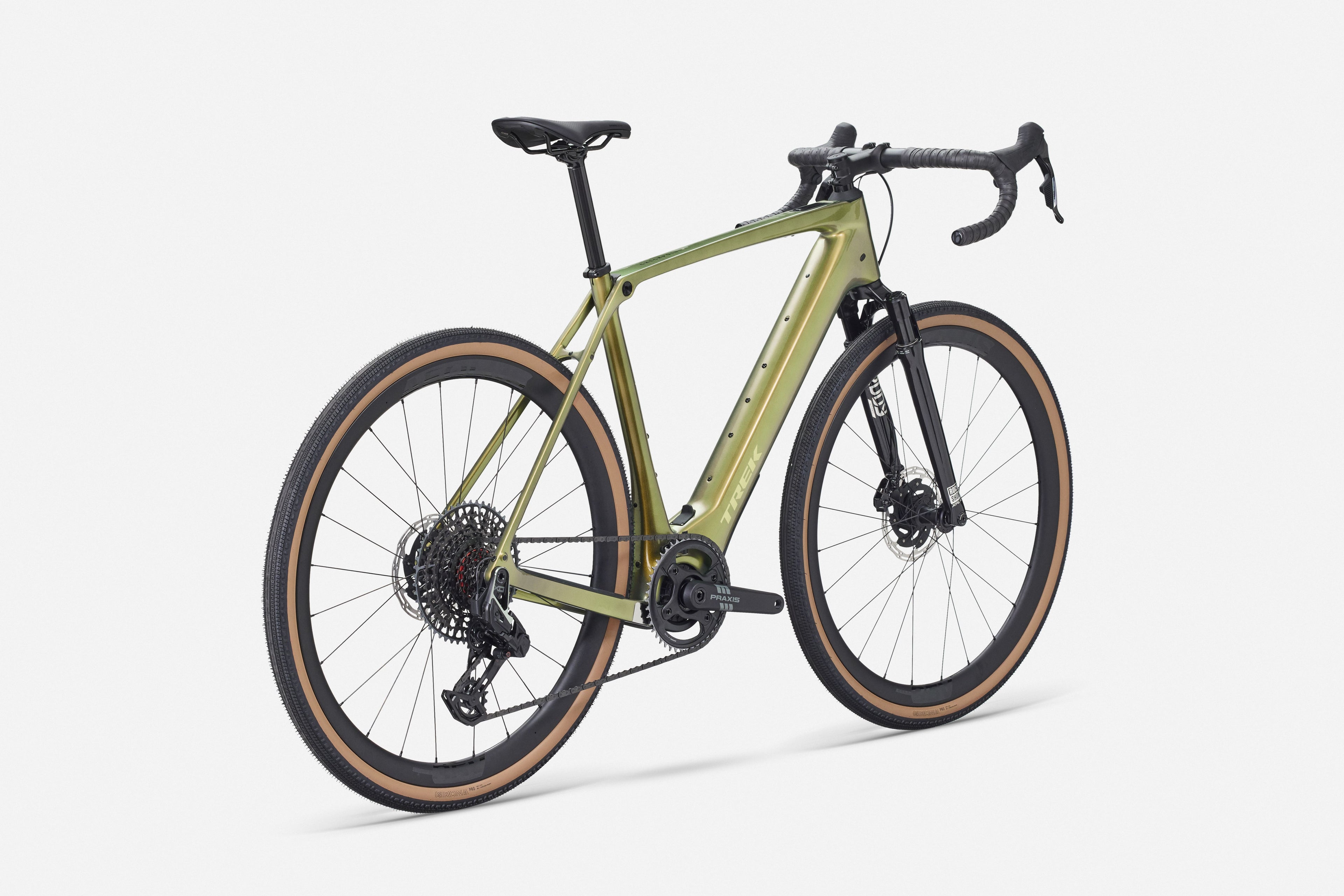 Green bicycle on a white background
