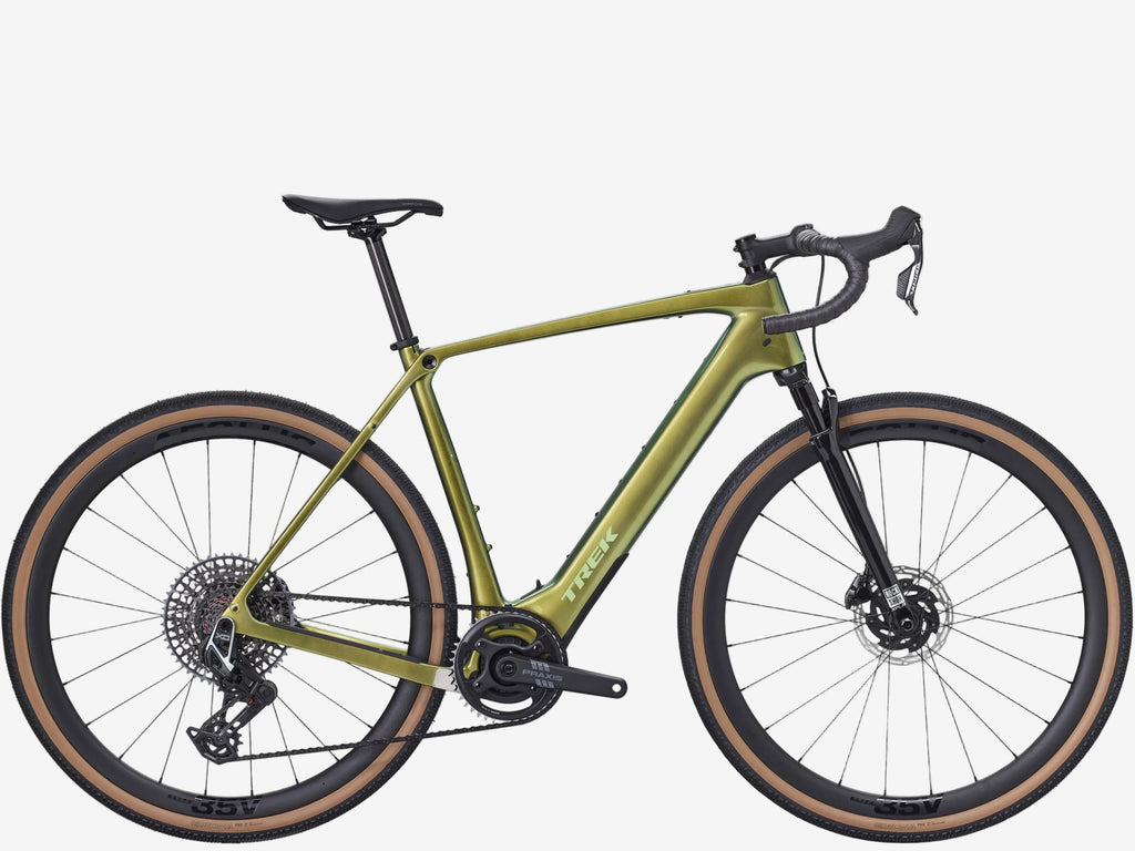 Green bicycle on a white background