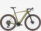 Green bicycle on a white background