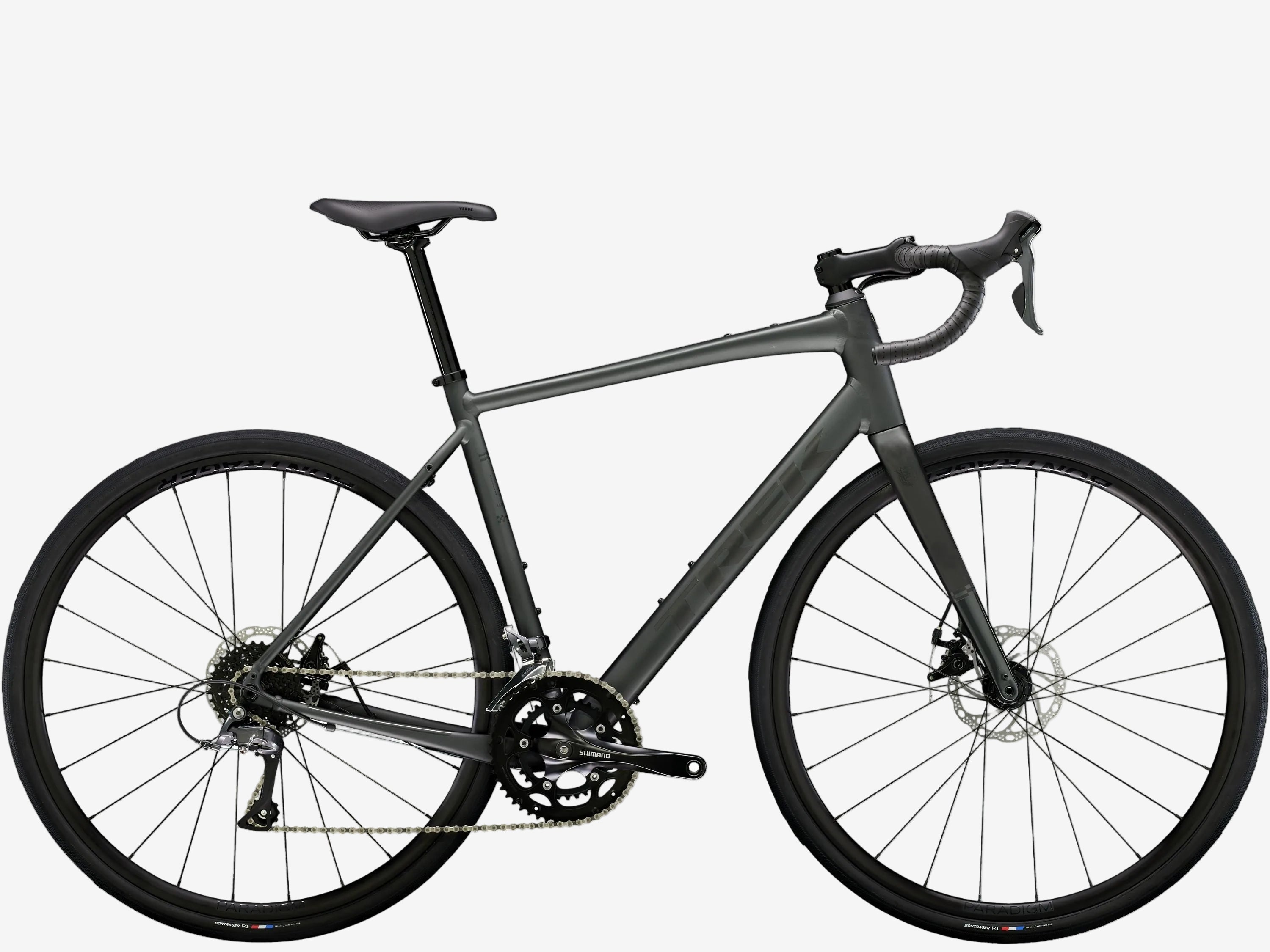 Gray bicycle on a white background