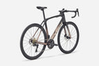 Black and bronze bicycle on a white background