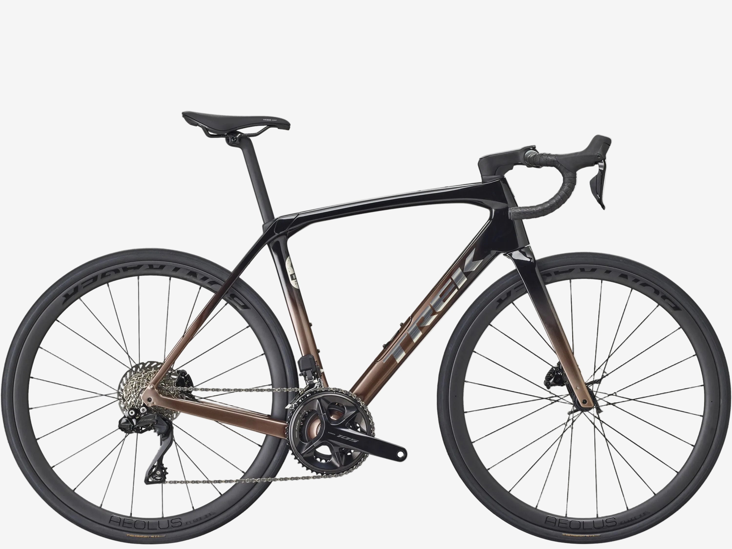 Carbon fiber bicycle on a white background