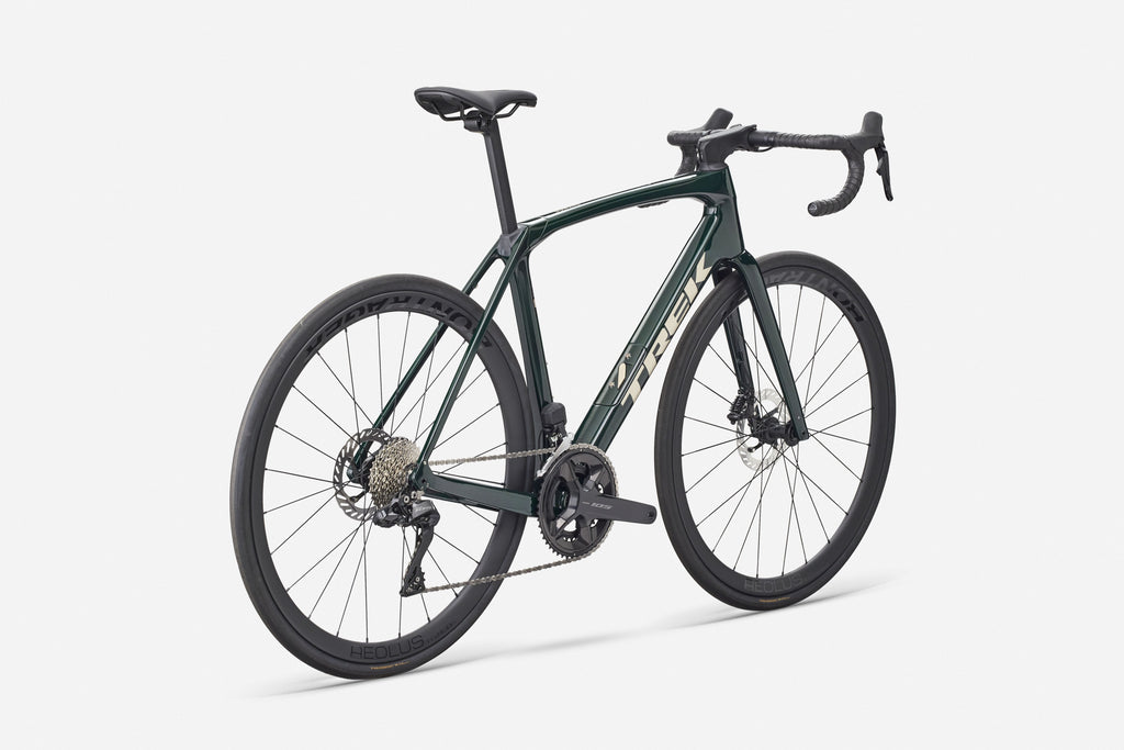 Green bicycle on a white background