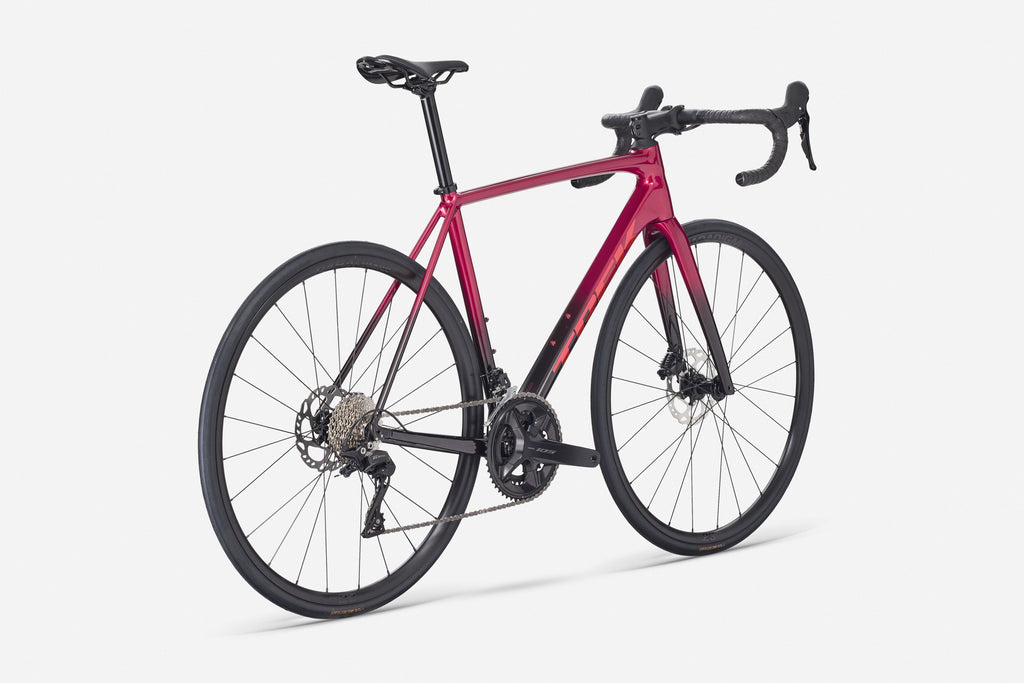 Red bicycle on a white background