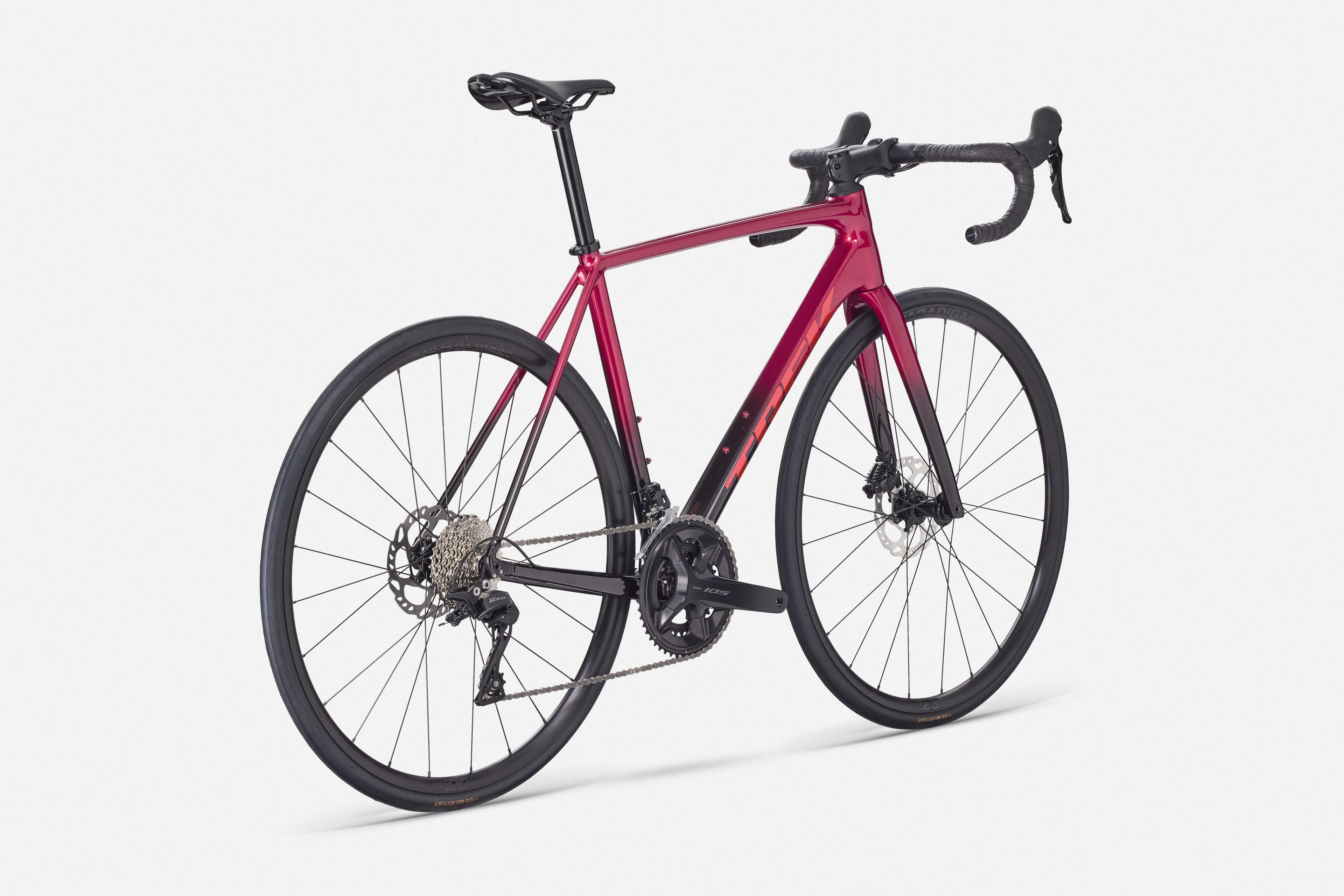 Red bicycle on a white background
