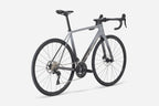 Gray bicycle on a white background