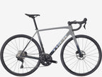Gray bicycle on a white background