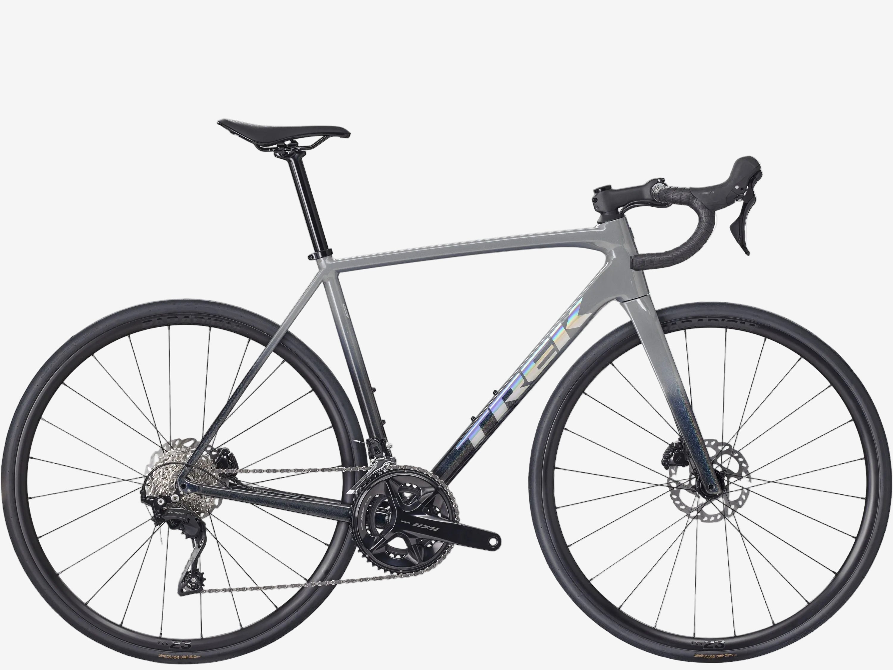 Gray bicycle on a white background