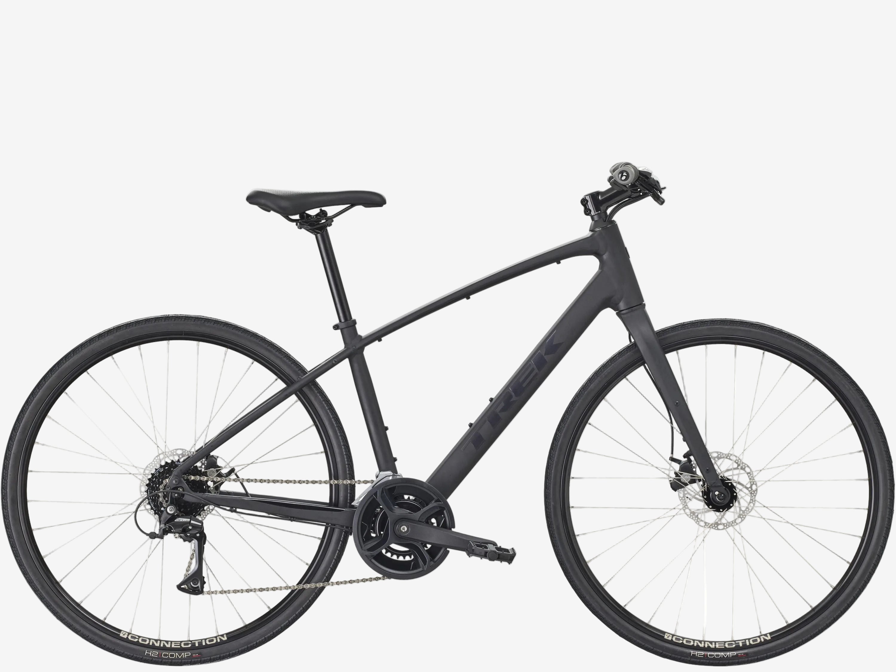 Black bicycle on a white background