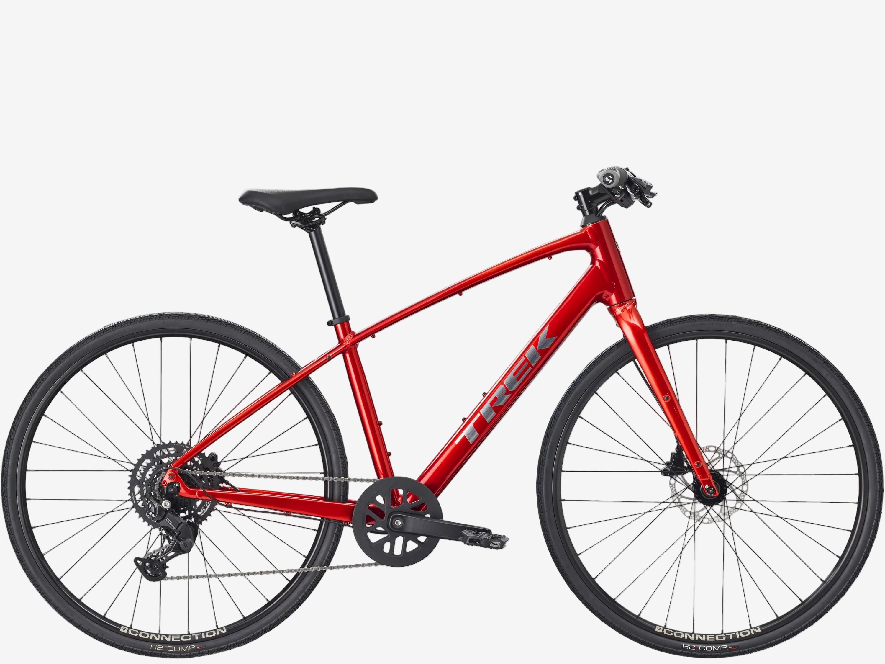 Red bicycle on a white background