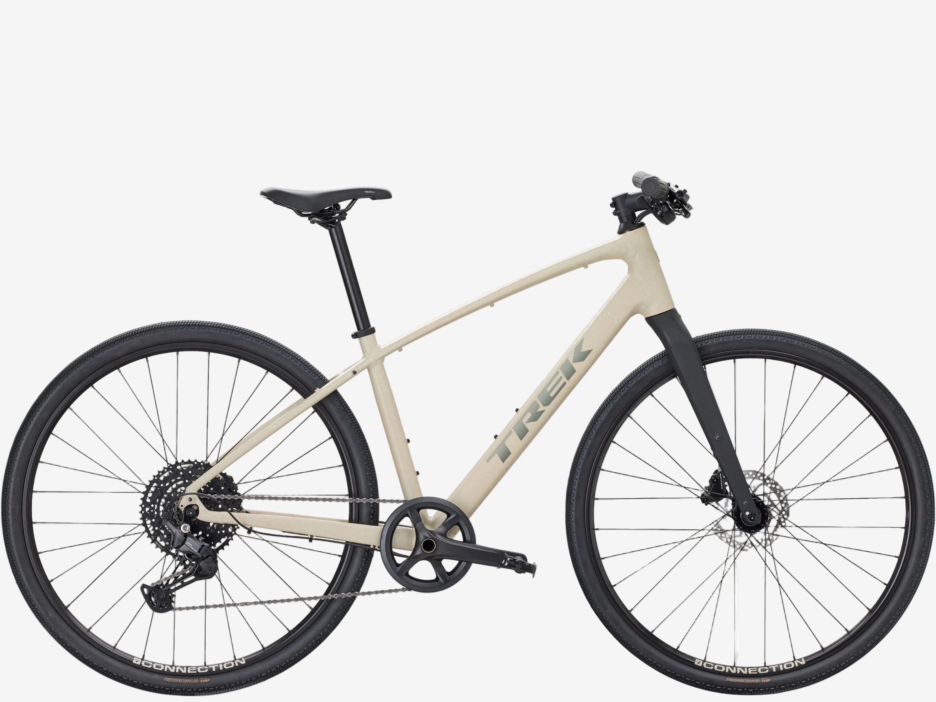 Beige bicycle on a white background
