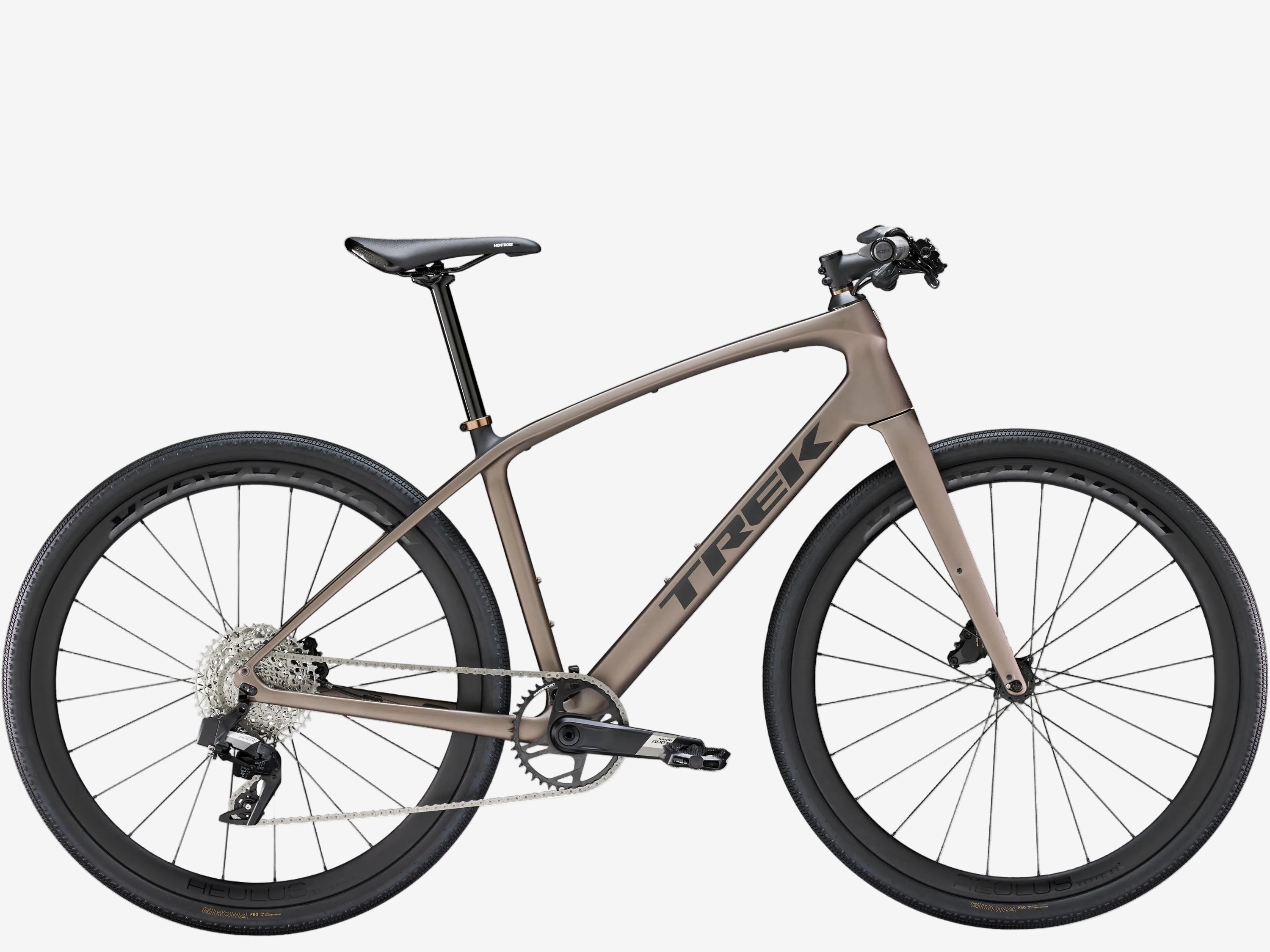 Bicycle with Trek logo on a white background