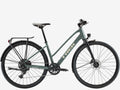 Green Trek bicycle on a white background