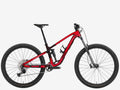 Red mountain bike on a white background