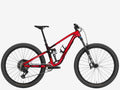 Red mountain bike on a white background