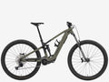 Green mountain bike on a white background