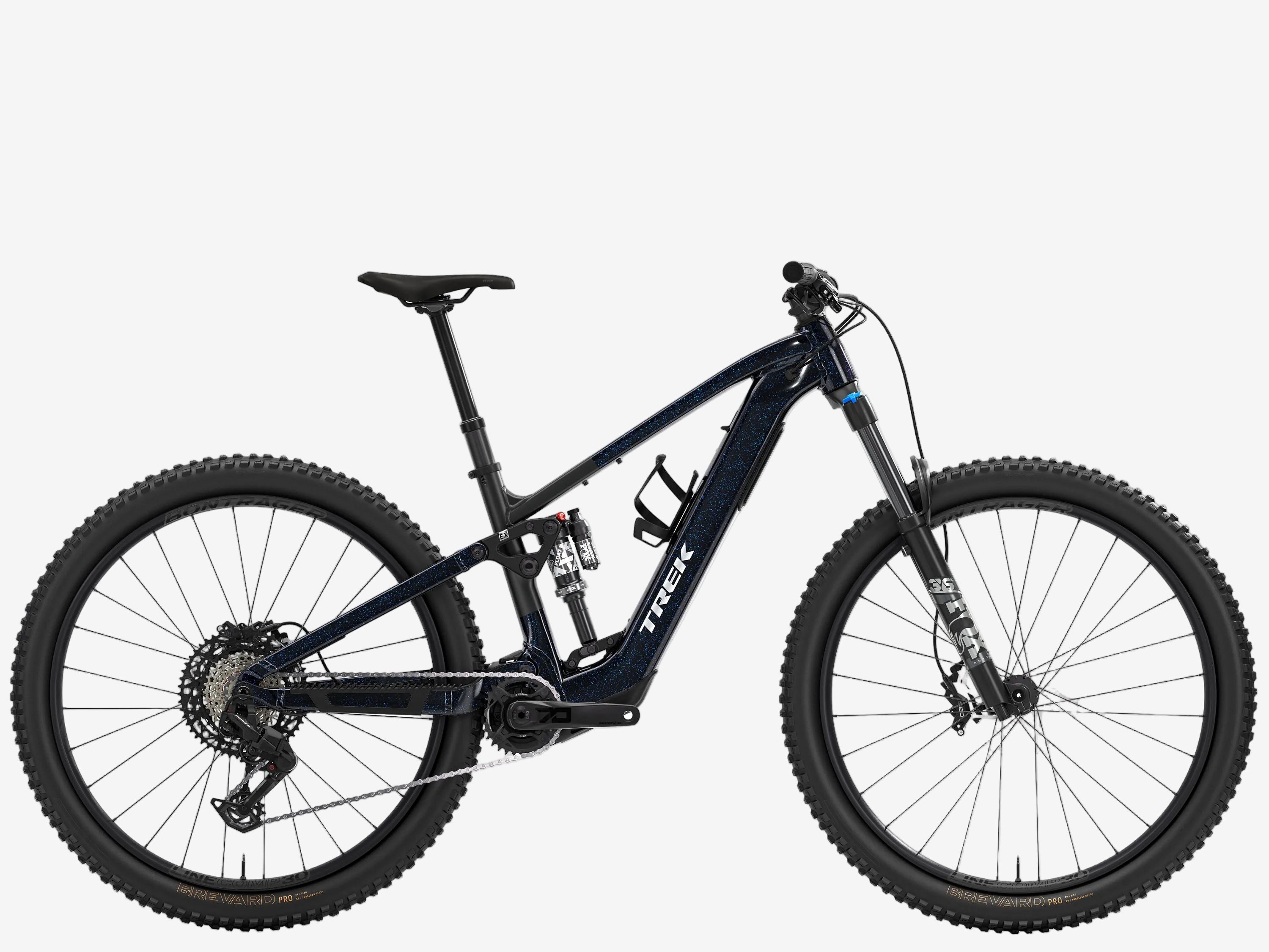 Black mountain bike on a white background