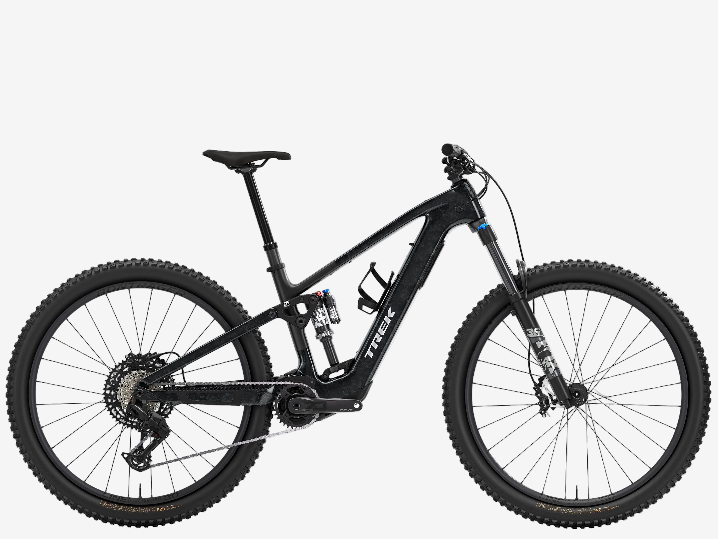 Black mountain bike on a white background