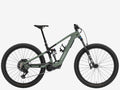 Green mountain bike on a white background