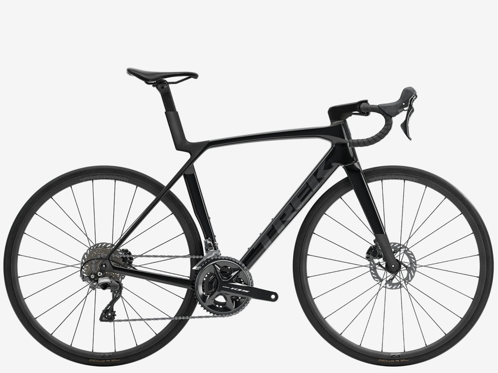 Black bicycle on a white background