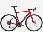 Red bicycle on a white background