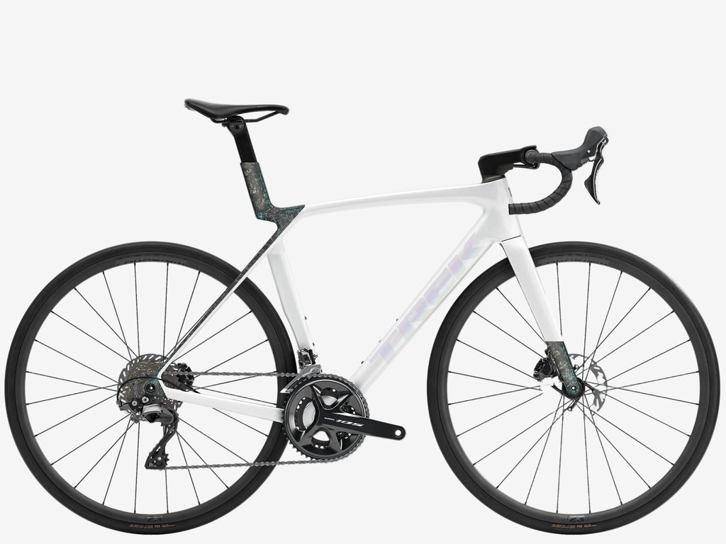 White bicycle on a white background