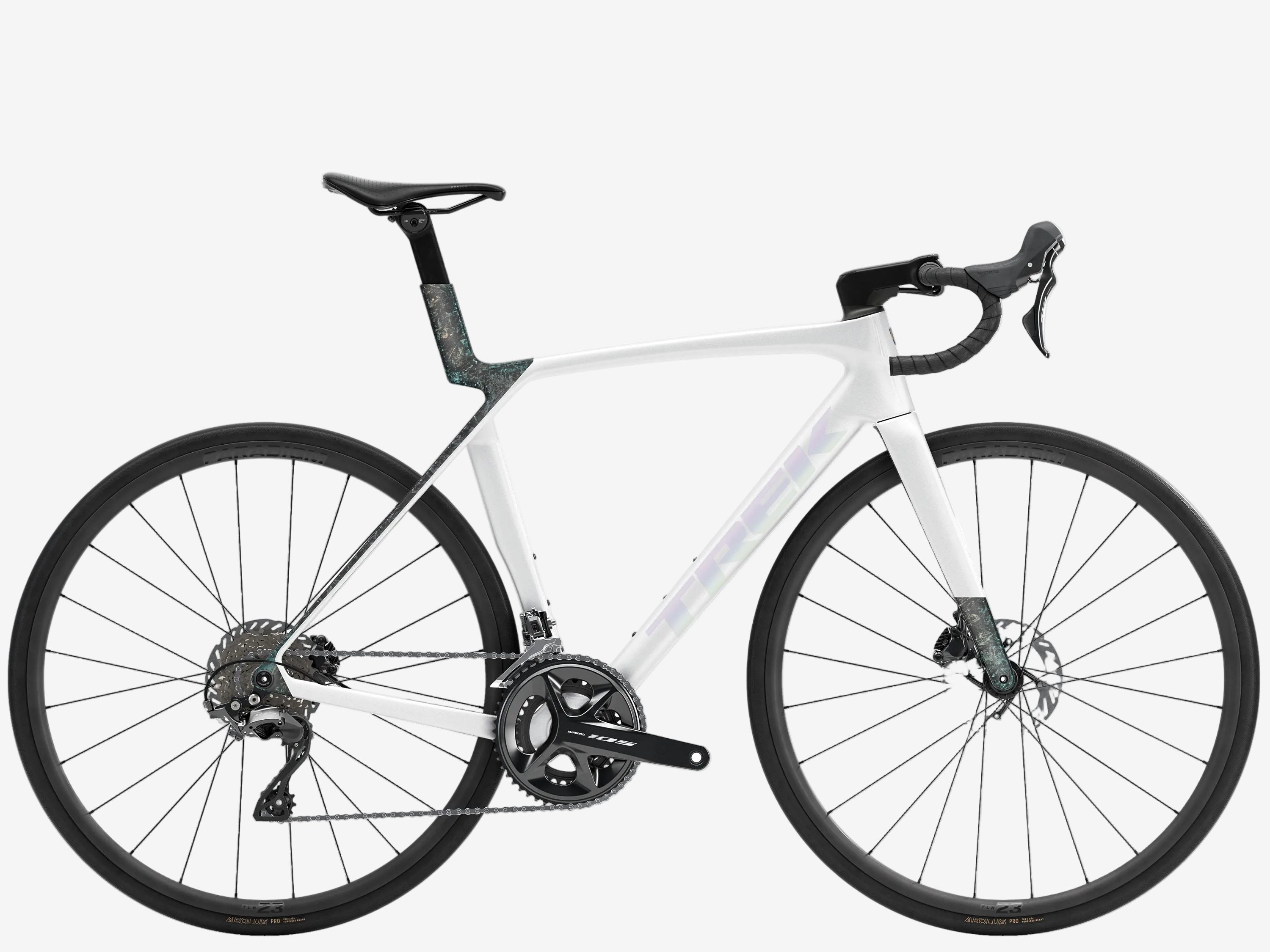 White bicycle on a white background