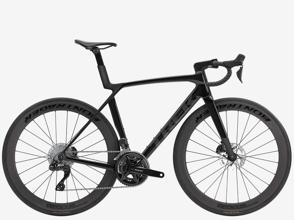 Black bicycle on a white background