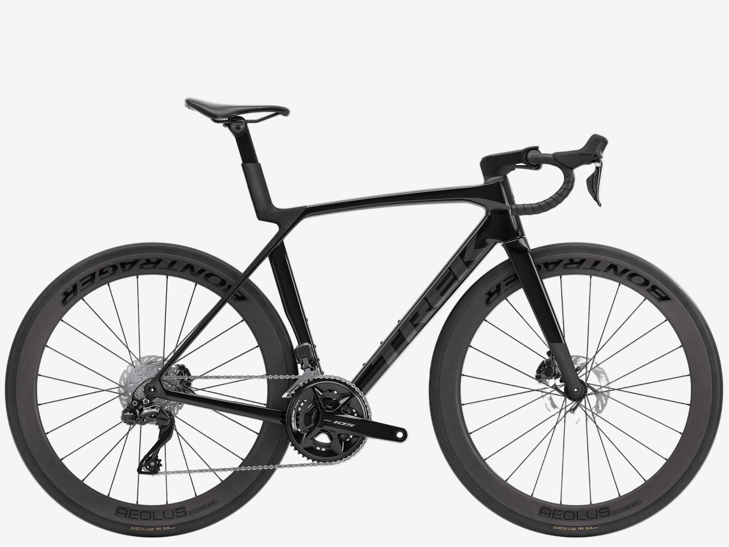 Black bicycle on a white background
