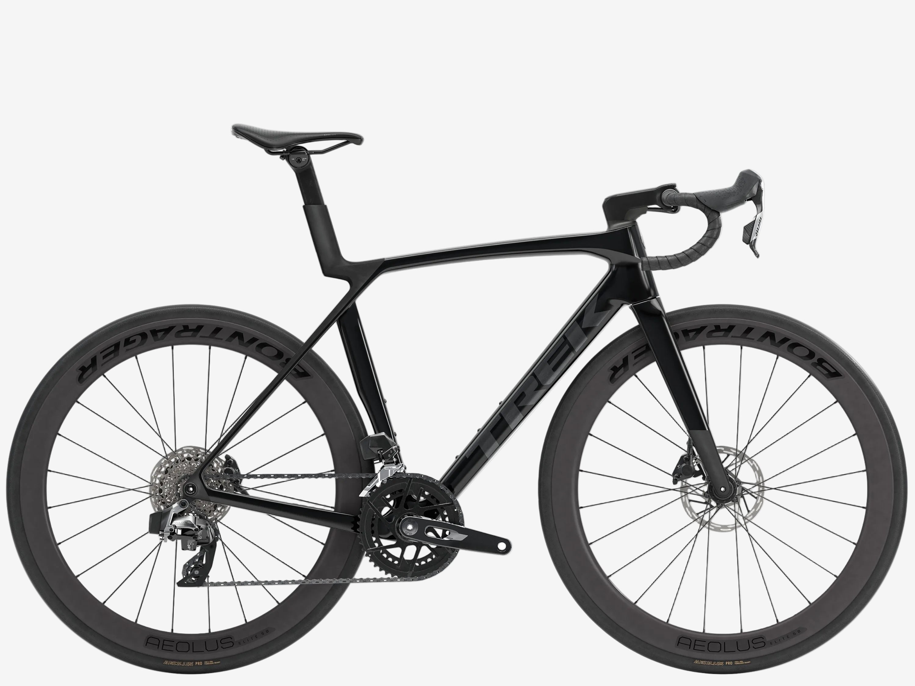 Black bicycle on a white background