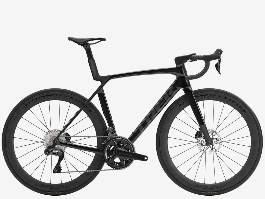 Black bicycle on a white background