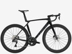 Black bicycle on a white background