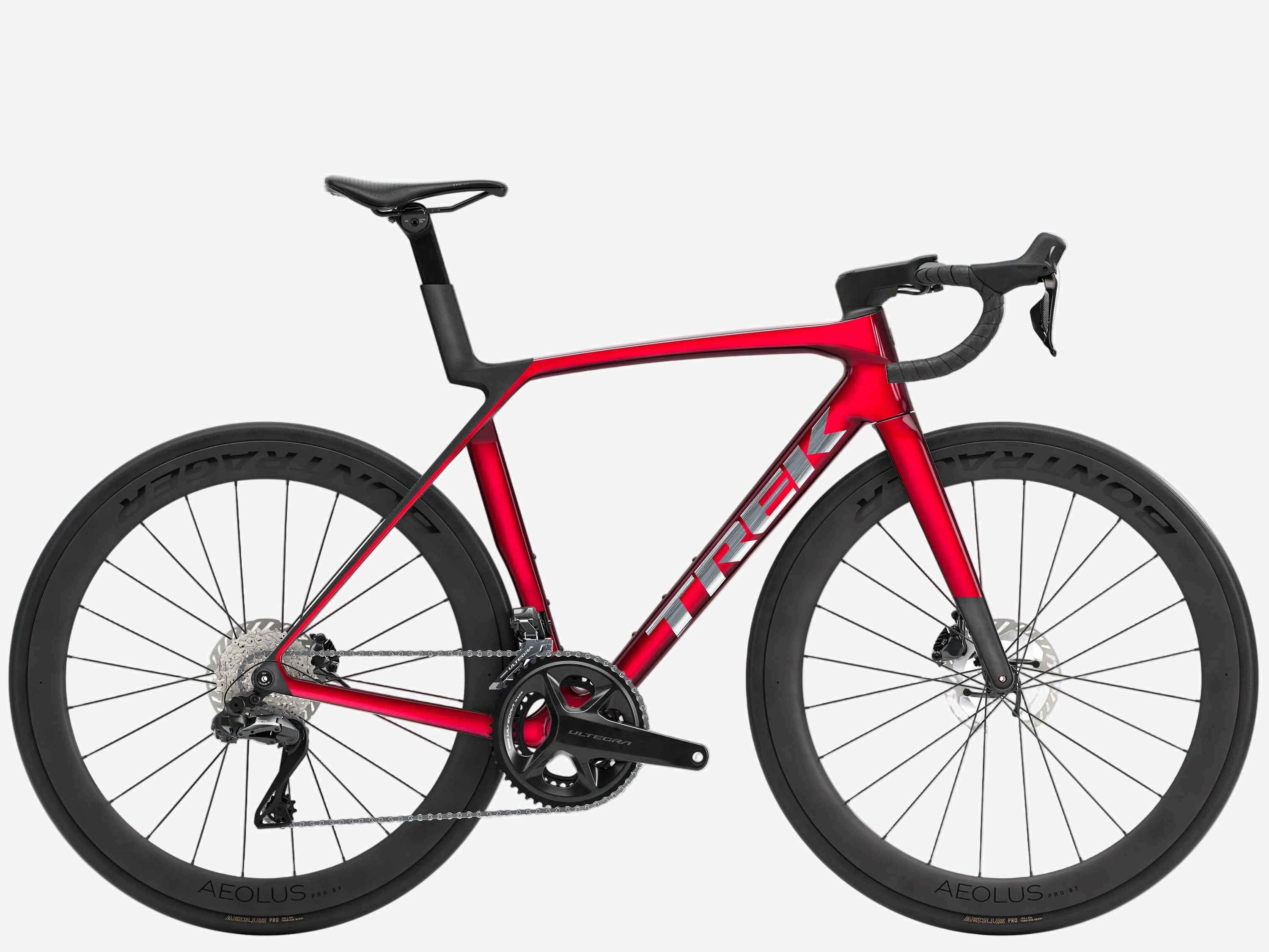 Red bicycle on a white background