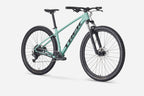 Green mountain bike on a white background