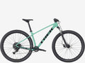 Green mountain bike on a white background