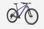Purple mountain bike on a white background