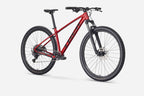 Red mountain bike on a white background
