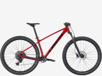 Red mountain bike on a white background