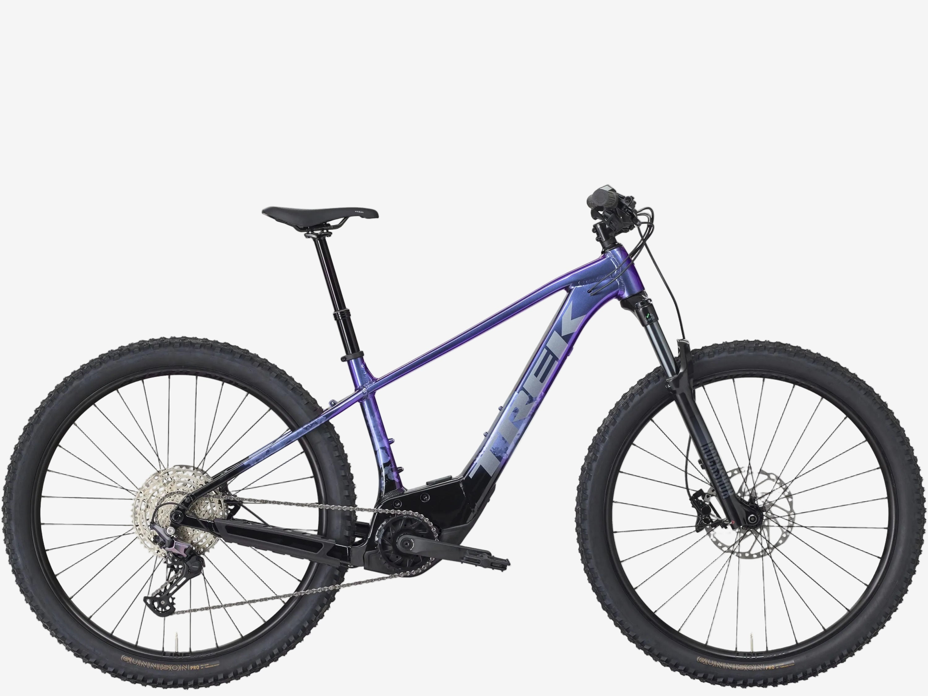 Purple electric bike on a white background