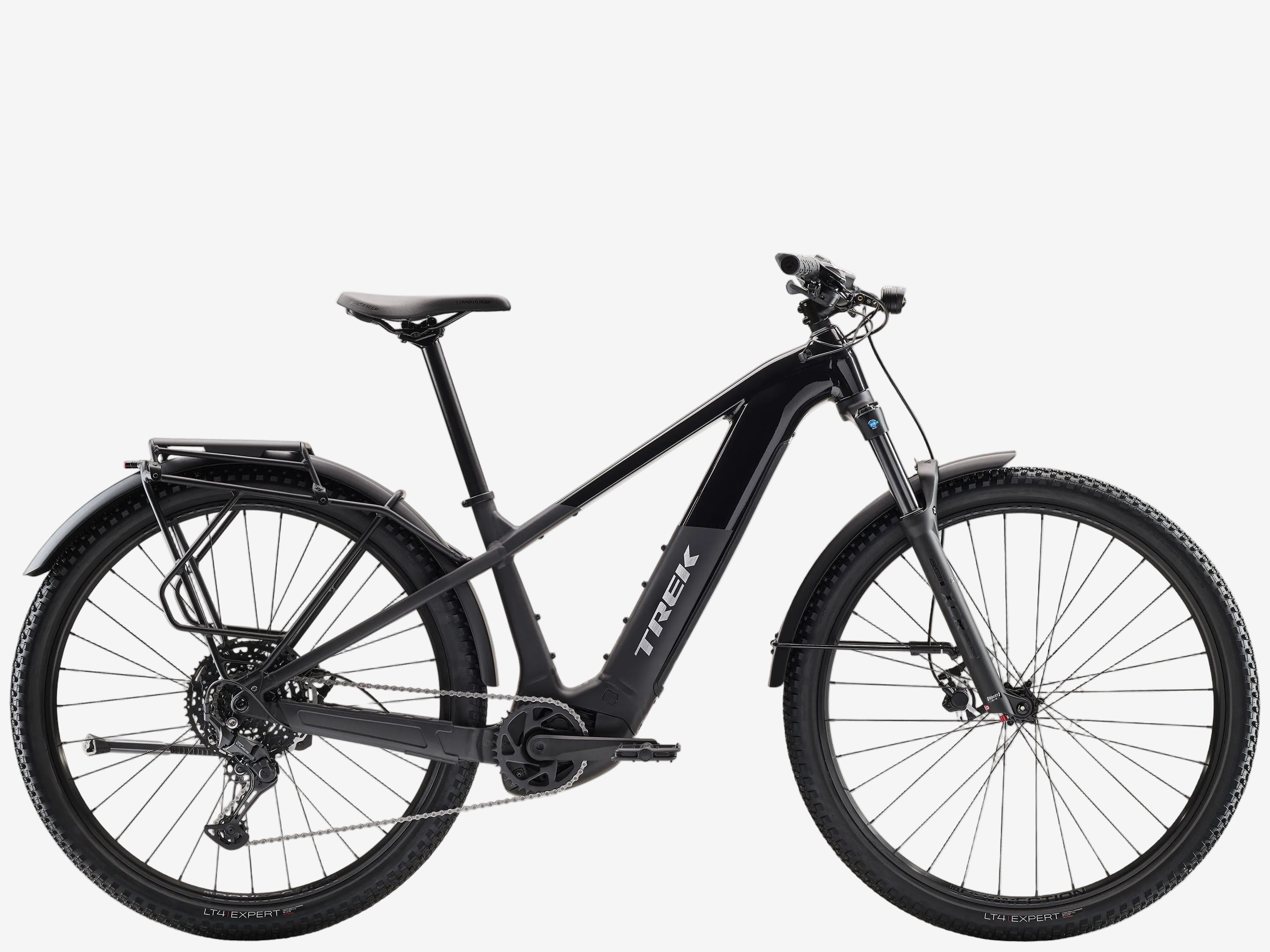 Black electric bicycle on a white background