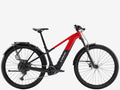 Red and black bicycle on a white background