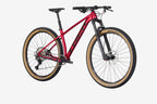 Red mountain bike on a white background