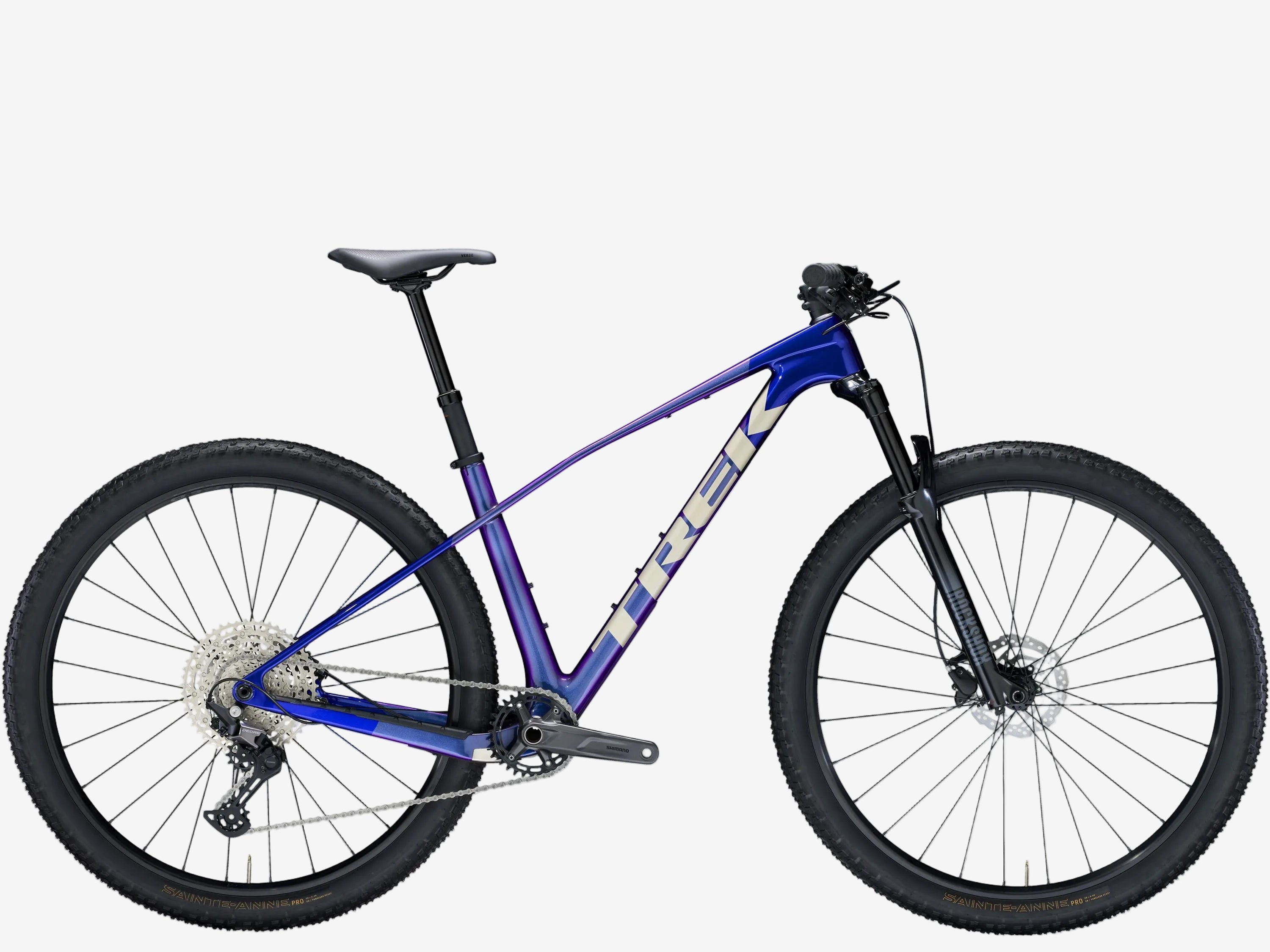 Blue mountain bike on a white background