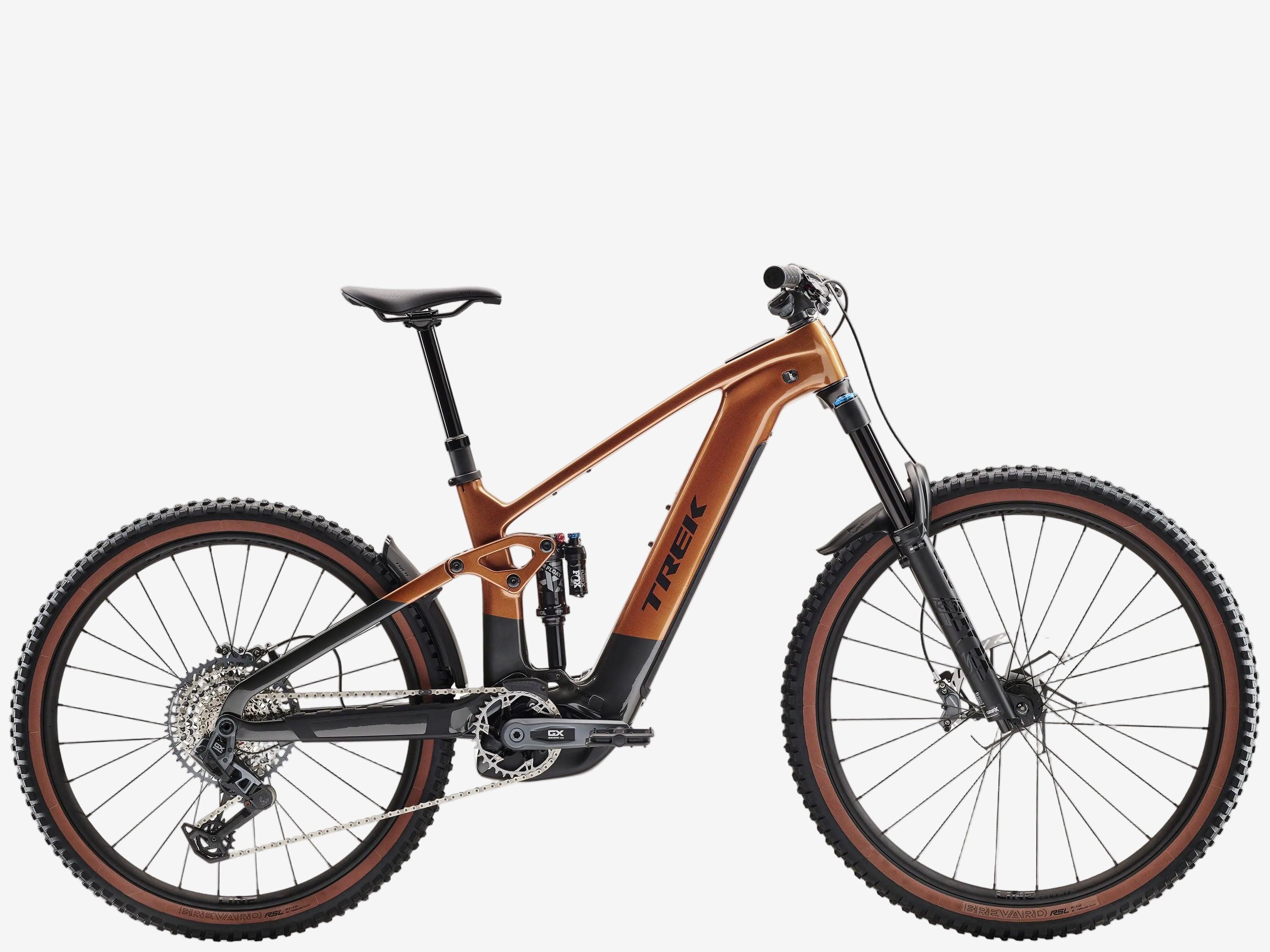 Brown and black bicycle on a white background