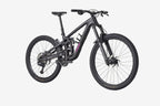 Black mountain bike on a white background