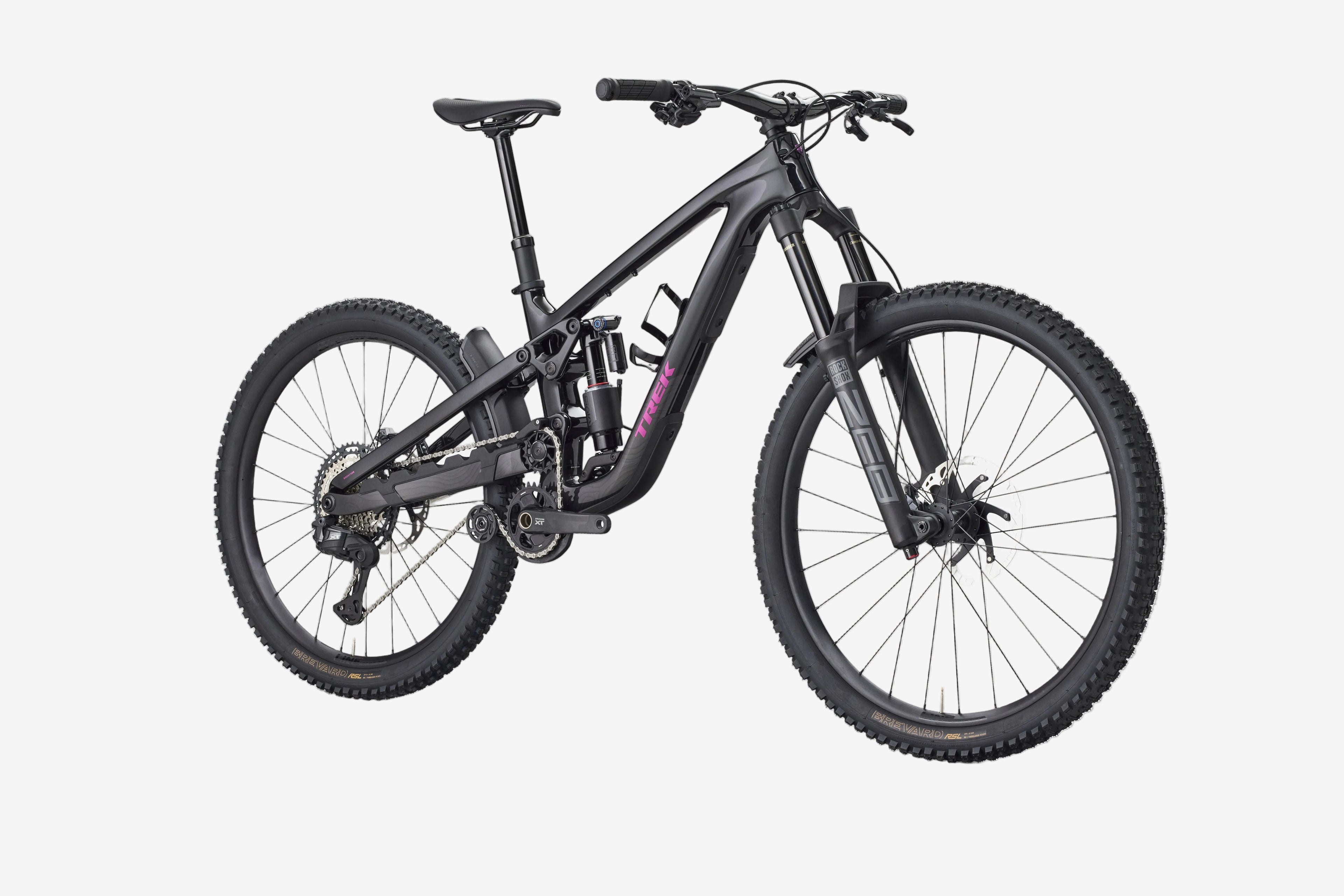 Black mountain bike on a white background
